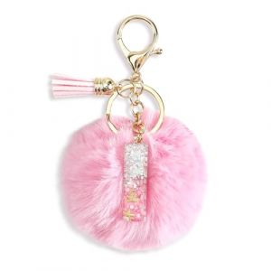 Porte-Clés Femme Avec Initiale, Charms Sac, Pendentif Lettre, Pompon Et Pompon, Porte Clé Personnalisé Bijou De Sac, Cadeau Collège Femme, Bijou De Sac à Main, Porte-Clés Pour Fille (I) (luoximan, neuf)
