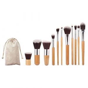 Pongnas Ensemble de Pinceaux de Maquillage, Pinceaux de Maquillage Professionnels, Fabrication Soign&eacute;e, avec Sac en Tissu, pour le Maquillage Quotidien (Beiyizhu, neuf)