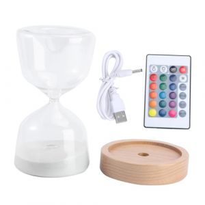 Artibetter Veilleuse Sablier &agrave; Led Minuterie 30, Sablier Lumineux D&eacute;coratif Grand Format, Lumi&egrave;re D&rsquo;ambiance Multicolore Pour Chambre Et Salon, (Zuiali, neuf)