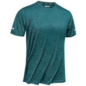 TACVASEN T Shirt Sport Homme T-Shirts &agrave; Manches Courtes Homme Respirant Top Fonctionnel avec Bande Tee Shirt Rafraichissant Sportswear Vert For&ecirc;t, M (TACVASEN-EU, neuf)