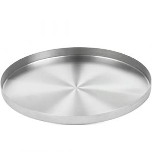 Yvttve Plateau Rond argent&eacute; avec 3 Bandes adh&eacute;sives, Plateau &agrave; Bougies d&eacute;coratif, Plateaux de Service en Acier Inoxydable, Organisateur de Bijoux et de plaques de Maquillage (&Oslash; 30 cm, Argent) (Yvttve Shop, neuf)