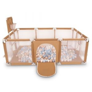 Selonis Parc Bébé Avec 200 Balles Plastiques Aire De Jeu Pliable Basket Football, Beige : Beige Pastel/Bleu Pastel/Blanc (OtherEden &  DUmalDU, neuf)