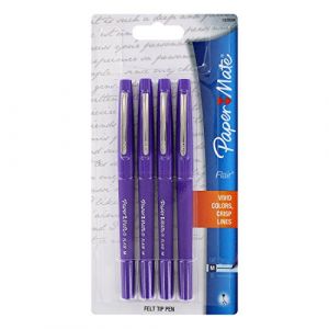 PAPER MATE Flair Lot de 4 feutres pointe moyenne 0,7 mm encre violette (BigWhiteRabbit, neuf)