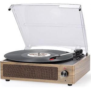 Trynnay Tourne-Disque avec Haut-Parleur Platine Vinyle sans Fil LP Phonographe avec Haut-parleurs st&eacute;r&eacute;o int&eacute;gr&eacute;s 3 Vitesses entra&icirc;nement par Courroie Tourne-Disque avec Haut-parleurs r&eacute;tro Cyan (RECORD PLAYER CWD EU, neuf)