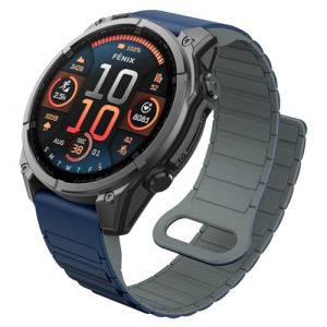 MYSNBKN 22mm Quick Fit Silicone Magnetic Strap for Fenix 8 47mm/Fenix 7/Fenix 7 Pro/Fenix 6/Fenix 6 Pro/Fenix 5/Fenix 5 Plus/Fenix EPIX, Bracelet montre pour Forerunner 935/945/955/965 (MYSNBKN-FR, neuf)