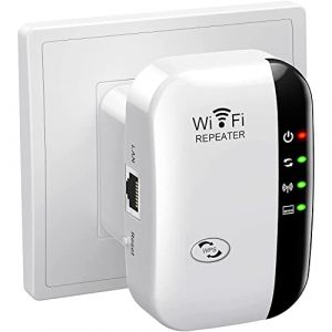R&eacute;p&eacute;teur Wi-FI, Amplificateur de Signal WiFi jusqu'&agrave; 465㎡,WiFi Extender, WiFi Booster, Amplificateur Longue Port&eacute;e avec Port Ethernet, Configuration &agrave; Une Touche, Point d'acc&egrave;s, Compatible Alexa (TECH COVER SRL, neuf)