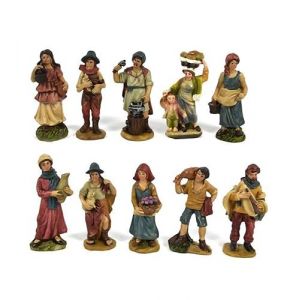 ICE TOYS Set de santons pour crèche de Noël, 10 bergers assortis, dimensions 8 cm (ICELAND SRL, neuf)