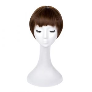 Dames bobo cheveux courts 9 pouces frange quotidienne perruque couvre-tête(Aoki Linen Gray) (wuzhixiananchenbaihuoshanghang, neuf)