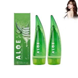 Lot de 2 gels &agrave; l'aloe vera - Gel hydratant naturel pour le visage et le corps - Soin apaisant apr&egrave;s le soleil - Gel apaisant &agrave; l'aloe vera - Pour la peau et les cheveux - Id&eacute;al pour les soins (CYL-EU, neuf)