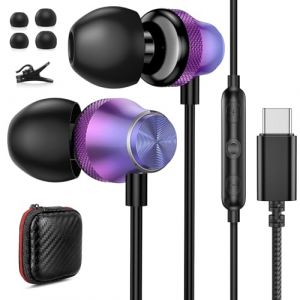 ACANDYA Casque USB C, écouteurs USB C pour iPad 10/11 pour iPhone 17 Pro Air 16 15 Plus Google Pixel 10 Pro Fold, Casque Filaire avec Microphone, contrôle du Volume, Isolation phonique, stéréo HiFi (ACANDYA UK, neuf)