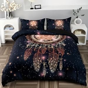 TKCQX Attrape-RêVes Housse de Couette 90x190 Enfant GarçOn Fille Adulte Parure de Lit, Parure de Lit 90x190 Enfant Attrape-RêVes Housse de Couette 1 Personne Microfibre avec Fermeture éClair (TKCQX--欧盟R标, neuf)