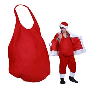 Vigcebit Ventre du Père Noël,Faux Ventre Rembourré Père Noël Noël - Accessoire déguisement Père Noël pour fête Noël, Rouge (Goodtimera, neuf)