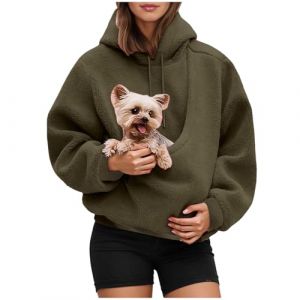 G&eacute;n&eacute;rique Sweat &agrave; Capuche Femme avec Poche Kangourou Pull pour Chat et Chien Femme Sweat &agrave; Manches Longues Veste &agrave; Capuche Douce Et Confortable Pull de Transport Chat et Chien (M) (zhiqiangdianzishangwuyouxiangongsi, neuf)