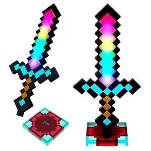 NAVESO &Eacute;p&eacute;e Diamant, 14 Modes d'&eacute;clairage &Eacute;p&eacute;e Lumineuse avec Station de Recharge, Epee Jouet LED 39 cm pour D&eacute;corer et Objet de Collection (SHIZHEN-EU, neuf)