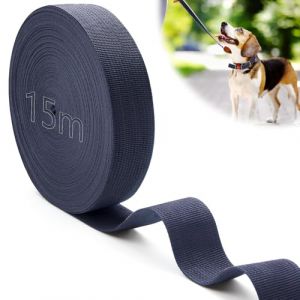 Mbsomnus 15M Sangle Couture Nylon Bleu Marine Sangles Coton 40 mm Ruban de Sac &agrave; Dos Polyester Sangle Sac Bandouliere au M&egrave;tre pour DIY Tissu Ceinture Sacs &agrave; Main pour Chiens Bagages Cadeau Voyage (CZDZ, neuf)