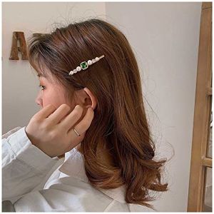 Cimenexe Vintage &Eacute;meraude Pince &agrave; Cheveux Vert Cristal &Eacute;pingles &Agrave; Cheveux Clips Pav&eacute; Cz Cheveux Barrette Strass Barrette Barrette &Eacute;meraude Cristal Cheveux Accessoires Bijoux pour Femmes et Filles (Cimenexe, neuf)