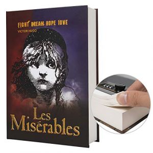 Bo&icirc;te de rangement s&ucirc;re de livre de d&eacute;tournement de papier r&eacute;el, coffre-fort secret de dictionnaire avec serrure de code/cl&eacute;, coffre-fort cach&eacute; de livre de flip (Code Les Mis&eacute;rables) (PACOLO-FR, neuf)