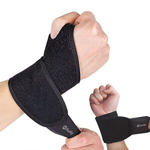 Hually Protège Poignet, (1 Paire) Poignet Protège Bandage Protection de Poignets, pour Réduire Pression du Poignet/Chaleur du Poignet/Protection des Articulations pour Musculation,Gymnastique (TechainDirect, neuf)