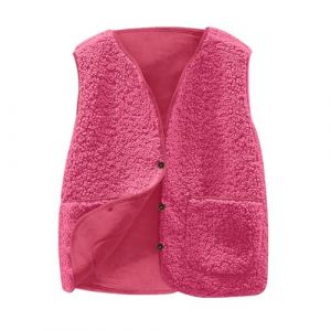 Gilet Enfant Fille Fausse Hiver Fourrure Manteau Col Debout sans Manches Cardigan Imitation Fourrure Gilets en Molleton Polaire Doux Laine Manteaux Sans Manches Ado Garcon &Eacute;l&eacute;gant Outerwear 5-14 Ans (⭐⭐⭐⭐⭐AEGJEGVD⭐⭐⭐⭐⭐, neuf)