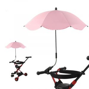 Poussette Parasols Parapluie Ombrelle Poussette Universelle Parapluie De Chaise Universel Réglable Protection UV Parapluie Poussette Avec Pince Réglable Et Bras Réglable (Rose) (Beautybigbang Decor, neuf)