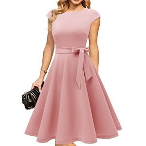 DRESSTELLS Robe Soir&eacute;e Cocktail Mariage Robe pour Mariage invit&eacute; Robe Vintage Rose Blush 3XL (Dresstells, neuf)