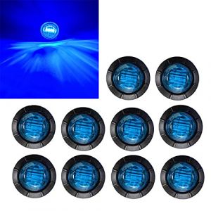 BOOMBOOST Lot de 10 Feux de Position lat&eacute;raux Ronds de 3/4 Pouces pour remorque, 3 LED Feux de Position lat&eacute;raux &eacute;tanches 24 V universels pour Voiture, remorque, Camion, Bus, Van, Bleu (VIGORTHRIVE, neuf)