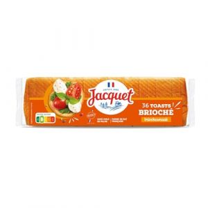 JACQUET &ndash; Pain de Mie Brioch&eacute; Moelleux, Id&eacute;al pour Toasts Gourmands, 36 Tranches (250g) - lot de 4 - Vendu par Lot (March&eacute; Parisien, neuf)