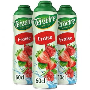 Teisseire Sirop de Fraise pour Boisson Rafraîchissante, Cocktails, Bidon Recyclable 3x60cl (THE SIROP SHOP, neuf)
