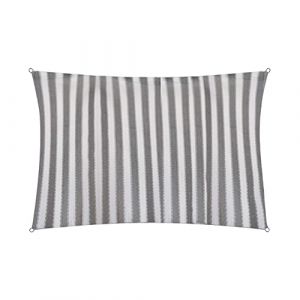 Lumaland Voile d'ombrage rectangulaire Cordes de Fixation incluses - 100% HDPE avec Le Filtre UV de Protection 2x3 - Gris/Blanc (DS e-Sales GmbH, neuf)