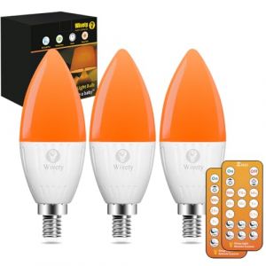 Wivety LED Ampoule E14 de Sommeil avec T&eacute;l&eacute;commande, Ampoule Ambre sans Lumiere Bleue 1600K, 5W Pour la Chambre de B&eacute;b&eacute;, la Chambre &agrave; Coucher (3 paquets) (KasonGreat, neuf)
