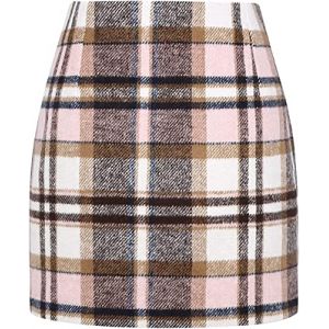 WINKEEY Mini Jupe Femme Crayon &Eacute;cossaise Jupe Court Haute Taille Bodycon pour Automne/Hiver, Rose M (WINKEEY, neuf)