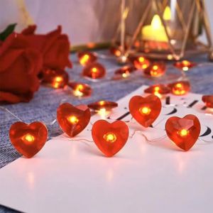 ENLACE Guirlande lumineuse LED en forme de c&oelig;ur, 2 m, 20 LED, guirlande lumineuse en forme de c&oelig;ur, &agrave; piles, pour Saint-Valentin, mariage, anniversaire, d&eacute;coration de f&ecirc;te (DONGWANG, neuf)