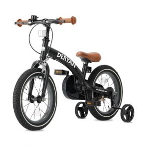 Deryan Vélo de luxe pour enfant 12" | Vélo 3 en 1 | Vélo avec selle réglable et guidon | Vélo enfant pour garçons et filles | Noir (Deryan, neuf)
