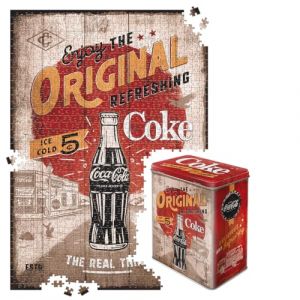 Nostalgic-Art Puzzle rétro 1000 pièces 68 x 48 cm Coca-Cola - Highway 66 - Idée cadeau pour les fans de Coke - Produit original sous licence (OLP) pour adultes - Dans une boîte métallique vintage (Beautiful Company, neuf)