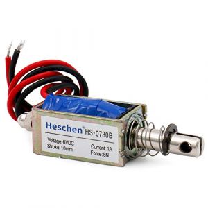 Heschen Électroaimant solénoïde HS-0730B DC6V 1A 5N 10mm course Push Pull Type cadre ouvert (Heschen, neuf)