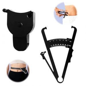 Wcawnlt Adipom&egrave;tre Pince Adipeuse, Pince &agrave; plis cutan&eacute;e et M&egrave;tre ruban avec Ruban M&eacute;trique, Outil de Fitness et Suivi de Perte de Poids pour Hommes et Femmes (Noir) ﻿ (shenzhenshisilukejigongsi, neuf)