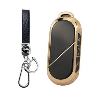 MEDZUK Coque Cl&eacute; Compatible avec Mini Cooper Electrique SE J01 2024-2025 2026 Coque de Protection pour cl&eacute; de Voiture TPU, Accessoire &Eacute;tui pour Cl&eacute;s avec Porte-cl&eacute;s (Noir) (MEDZUK-EU, neuf)