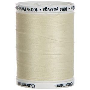 Gutermann Fil &agrave; Coudre en Polyester, 1000 m, Ivoire (0001), 5,5 x 4 x 4 cm (Ingrosso Mercerie LCF, neuf)