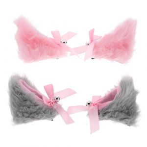 COLLBATH 4 Pi&egrave;ces &Eacute;pingles &agrave; Cheveux De F&ecirc;te D'anime Clips Oreilles De Chat Bricolage Headswear Cosplay Lolita &Eacute;pingles &agrave; Cheveux Des Oreilles D'animaux Douce Fourrure Imitation Lapin (Murdoffi, neuf)
