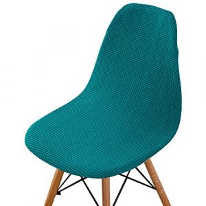 Highdi Lot de 1/2/4/6 Housse de Chaise Scandinaves Jacquard, Housse Chaise de Salle à Manger Couleur Unie, Couverture de Chaise sans Accoudoirs pour Cuisine, Salon, Bureau (Paon Bleu,6 Pieces) (Highdi, neuf)