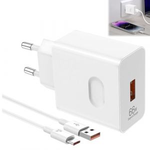 BOULESENM 66W Chargeur, Chargeur USB C 66w pour T&eacute;l&eacute;phones Portables,avec 6A C&acirc;ble USB C 1m,pour Honor Magic6 6Pro Magic5 Lite Honor 90 70 Lite 200 Pro X6b X8b Pad X8a (BOULESENM_SHOP, neuf)