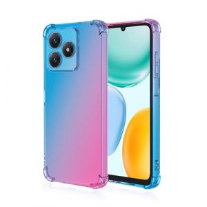 Topme Coque pour Honor X5C Plus (6.74" inches), &Eacute;tui de T&eacute;l&eacute;phone Portable en Silicone TPU Souple avec D&eacute;grad&eacute; de Couleur Transparent - Bleu Rose (topme, neuf)
