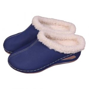 Chaussons Chauds Femme Pantoufle Mule Femme - Chaussures d'hiver &agrave; enfiler l'int&eacute;rieur et l'ext&eacute;rieur sabots et douillets doubl&eacute;s en fausse fourrure avec talon inclin&eacute; semelle en polaire chaude (xqYSmk, neuf)