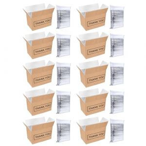 Lot de 10 bo&icirc;tes isothermes doubl&eacute;es aluminium, emballage alimentaire postal, isolation r&eacute;utilisable XL (Xenpis, neuf)