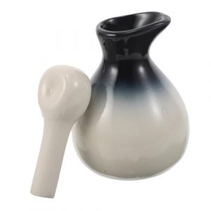 Homoyoyo Flacon Distributeur D'huiles Essentielles, Récipient Verseur En Céramique Avec Couvercle, Flacon Diffuseur, Bol Pour Salon De Beauté, Adapté Aux Huiles Essentielles, (S Wisdom HF, neuf)