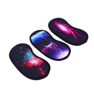 Baluue 3 Pièces des lunettes de blinder portable patch yeux Cache-yeux bandeau yeux cache yeux visière simple masque de sommeil en soie masque yeux cache-oeil oeillère simple (Fortune Luck, neuf)