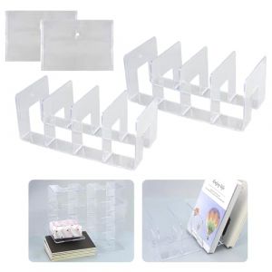 JRSHIRLEYLTD Lot de 2 Porte-revues A4 - Organiseur de Bureau avec 4 Compartiments - Rangement Transparent pour Biblioth&egrave;que et Cuisine (JRSHIRLEY LTD, neuf)