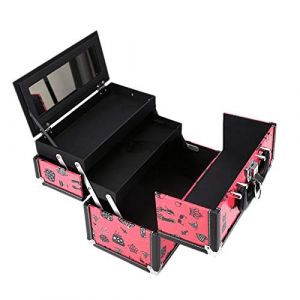 Hburirrty Portable CosméTique Cas Portable Grande Capacité Beauté Sac CosméTique en Aluminium Cas CosméTique Organisateur de Voyage (Sitengkaidianzi, neuf)
