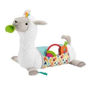 Fisher-Price Mon Coussin d'éveil Lama en peluche avec 3 jouets amovibles, jeu sur le ventre et assis, dès la naissance, GLK39 (Henley Wave Retail, neuf)