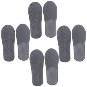 Chaussons Hotel,SPA Pantoufles,4 Paires Chausson SPA,Chaussons Ferm&eacute;s Jetables,Pantoufles Jetables,Pantoufles Jetable d'int&eacute;rieur,Bout Ferm&eacute; Pantoufles Jetable,Chausson Jetable(Taille UE 37-43, Gris) (DIDIhouse, neuf)